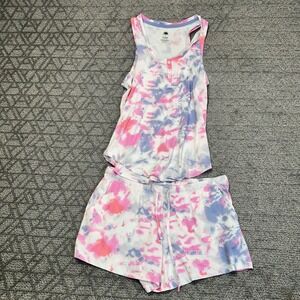 C&C California‎ Pajama Set Tie Dye Tank Top Shorts Sleepwear Loungewear Women L